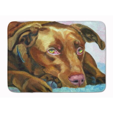 Carolines Treasures Chocolate Labrador Waiting Machine Washable Memory Foam Mat 7420RUG